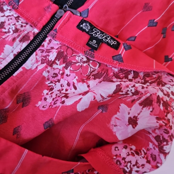 BeBop Red and Black Floral Mini Dress - Picture 6 of 6